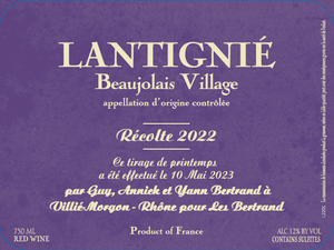 Yann Bertrand Beaujolais "Lantignié" 2022